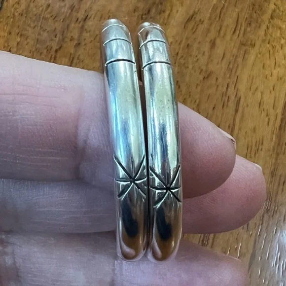 Taxco Sterling Silver Vintage Geometric Design Earrings - Picture 1 of 5